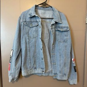 NWOT Unisex jeans jacket with artwork 🔥